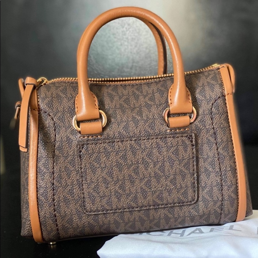Michael Kors Carine Brown Acorn Logo Crossbody Bag - Picture 5 of 8